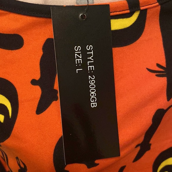 NWT Halloween 8 of Hearts  Black Dress with black cats Jack O Lanterns mice LG - Picture 5 of 5